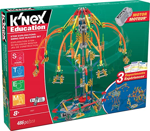 K’NEX Education STEM Explorations Swing Ride Building Set for Ages 8  Engineering Education Toy, 486 Pieces