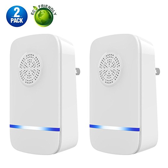 GDS Ultrasonic Pest Repeller (2 Pack) - Electronic Plug in Best Repellent - Pest Control - 2018 LATEST UPGRADE CHIP - Protection for Adults & Kids, Baby.