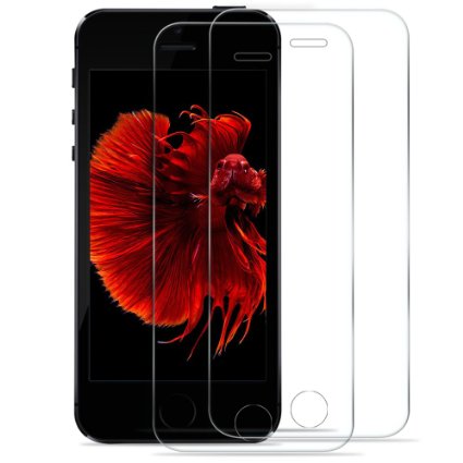 [2 Pack] iPhone SE Screen Protector, Kollea Premium iPhone SE Tempered Glass Screen Protector [9H Hardness] [Bubble-Free] [Scratch-Resistant] with Lifetime Warranty