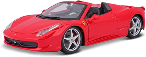 Bburago B18-26017 1:24 Scale Race and Play of The Ferrari 458 Spider Sports Car Die-Cast Model