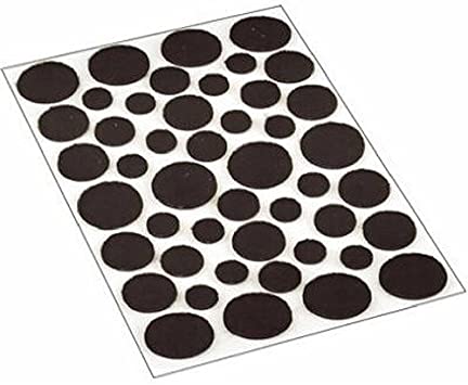 Shepherd Hardware 9425 Self-Adhesive Felt Surface Protection Pads, Assorted Sizes, 46-Count, Brown