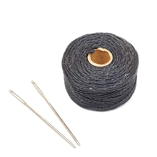 Springfield Leather Company's Black Lightly Waxed Thread Kit w/2 Needles