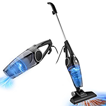 Homasy 2 in 1 Corded Upright Vacuum Cleaner, Lightweight Upright Stick Vacuum, Bagless Portable Handheld Vacuum Cleaner for Pet Hair Cleaning, Home, Babyroom (12Kpa Powerful Corded, Overheat Protection, Dry Dustbusters)