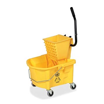 Genuine Joe Splash Guard Mop Bucket/Wringer - 26 quart - Yellow