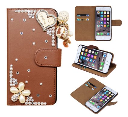 PIPIHUA iPhone 6 Case,iphone 6s case,Luxury 3D Bling 4.7inch Crystal Rhinestone Wallet Leather Purse for iphone 6 /6s