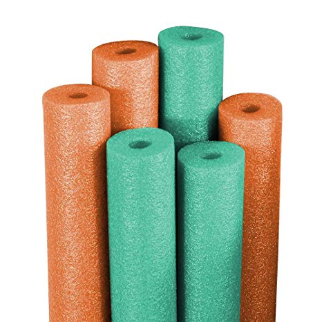 Robelle Pool Water Noodles Teal and Orange 6-Pack