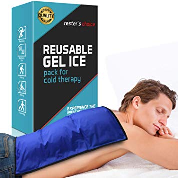 Cold Therapy Gel Pack – Large 13x21.5” Ice Pack for Back, Knee, Legs, and Shoulders – Cold Ice Gel Pack Reduces Pain and Swelling from Injury and Surgery – Blue Cold Compress Pack by Rester’s Choice