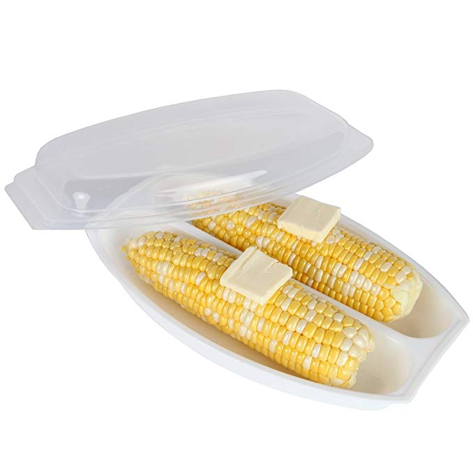 Home-X - Microwave Corn Steamer with Lid, Airtight Lid Steams For Delicious and Perfectly Cooked Corn on the Cob in Minutes