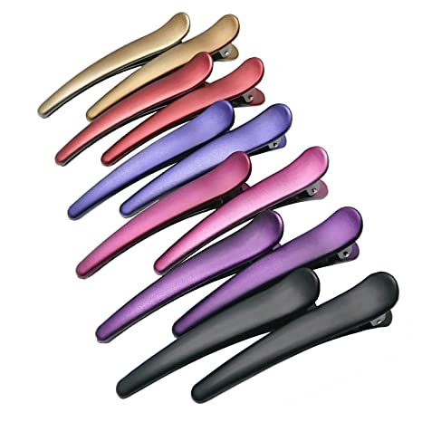 3.5" Hair Clips for Styling,12 PCS Non-Slip Colorful Plastic Duckbill Alligator Hair Barrettes Pins for Women,Girls