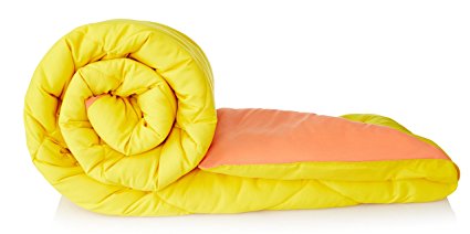 Solimo Microfibre Reversible Comforter, Single (Peach Pink & Cheery Yellow, 200 GSM)