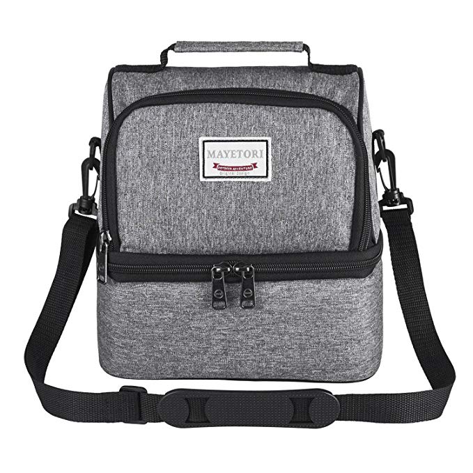 Mayetori Lunch Box Insulated Large Bag for Men, Woman, Kids, Reusable Tote Cooler Organizer for Travel, Work, Picnic, School