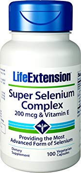 Life Extension Super Selenium Complex (with Vitamin E, 200mcg, 100 Vegetarian Capsules)