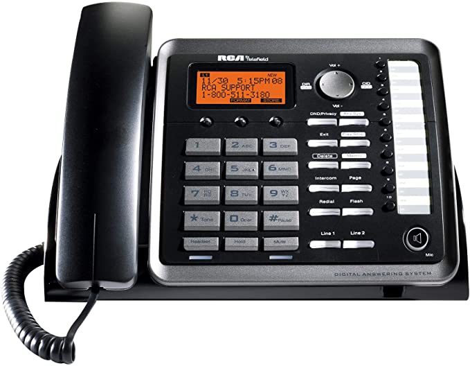 RCA 25254 DECT 6.0 1-2 Handset 2-Line Corded with Full Duplex Speakerphone Landline Telephone (Works