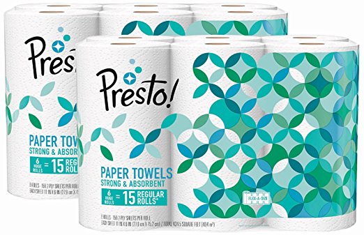 Presto! Flex-a-Size Paper Towels, Huge Roll, 12 count