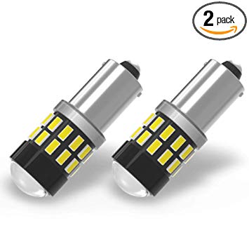 YINTATECH 2 x White 400 Lumens 3014 30-EX Chipsets Lens BA9 BA9S 53 57 1895 64111 LED Bulbs for Side Door Courtesy Lights Map Lights, 12-24V