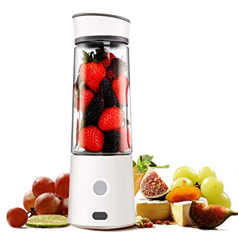 TTLIFE MACARON USB Rechargeable Portable Blender for Shakes and Smoothies, Stainless Steel 4-Blade for Travel Personal, Juice,Baby Food, Stronger and Faster Mixer Juice Cup with 5200mAh Rechargeable Battery, FDA, BPA Free-White, Christmas gifts for women