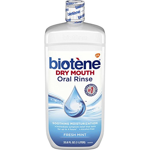 Biotene Fresh Mint Alcohol-Free Moisturizing Oral Rinse Mouthwash for Dry Mouth, 33.8 ounce