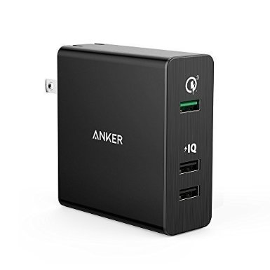 Quick Charge 3.0, Anker 3-Port 42W USB Wall Charger (Quick Charge 2.0 Compatible) PowerPort  3 for Samsung Galaxy S7/S6/Edge/Plus, Note 4, iPhone, iPad, Apple Watch,  Nexus 9, LG G5 G4 and more