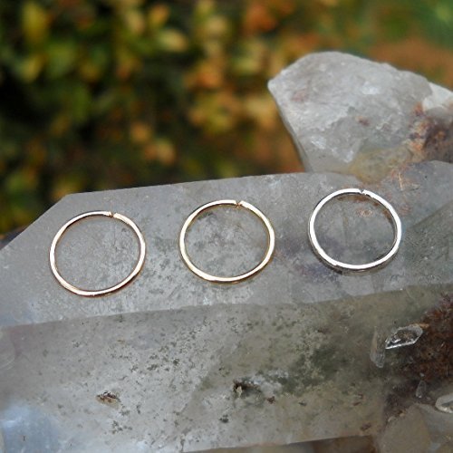 Septum Ring - Conch Piercing - Set of 3 - Sterling Silver or Gold filled - 20G to 14G - 8mm - 10mm