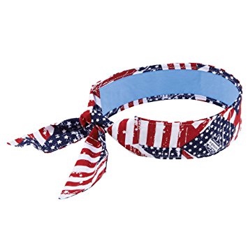 Ergodyne Chill-Its 6700CT Evaporative Cooling Bandana - Tie Closure, Stars and Stripes