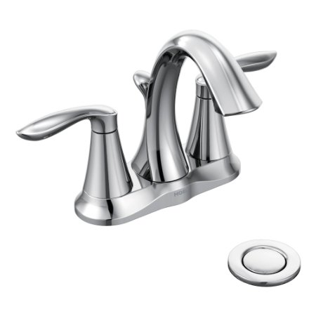 Moen 6410 Eva Two-Handle Centerset Lavatory Faucet with Drain Assembly, Chrome