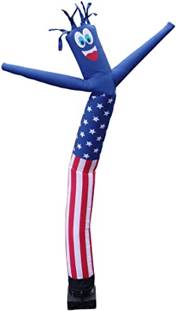 American Flag USA 20 Foot Tall Inflatable Tube Man Air Powered Waving Puppet for Outdoors, Replacement Dancer Only