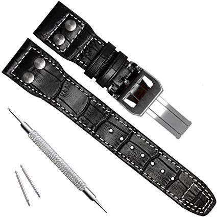 22mm Genuine Leather Watch Strap Band fit for IWC Pilot's Watchs