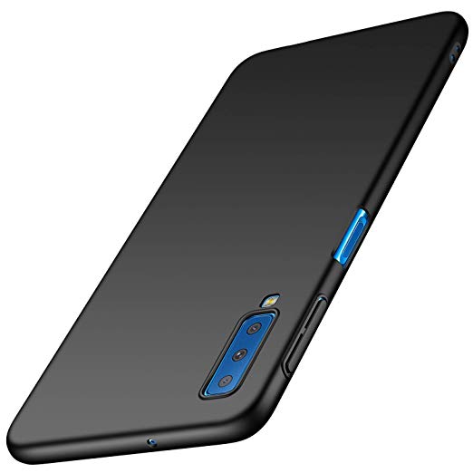 Toppix Case for Samsung Galaxy A7 2018, Hard PC Backcover [Anti-Scratch] [Ultra-Light] Slim Shell Protective Cover for Galaxy A7 2018 (Black)