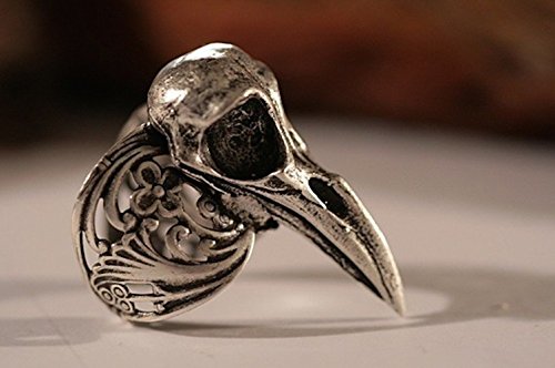 Adjustable Filigree Raven Ring made in NYC Blue Bayer Design