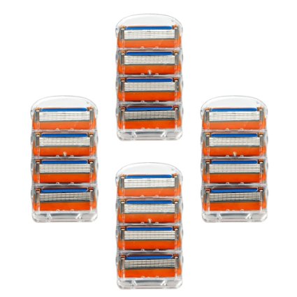 Zlice Manual Men's Replacement Razor Blade Refills Compatible with Gillette Fusion (16 Count)