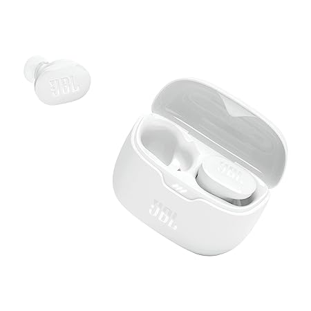 JBL Tune Buds Wireless ANC Earbuds (TWS) with Mic, Customized Extra Bass EQ, 48 Hrs Battery and Quick Charge, 4-Mics, IP54, Ambient Aware & Talk-Thru, Headphones App, Bluetooth 5.3 (White)