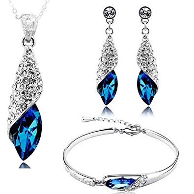 Valentine Gift By Shining Diva Best Selling Italian Designer Jewellery Set for Women (Blue)(rrsdcmb208)