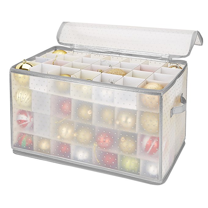 Simplify 112-Count Christmas Ornament Storage Box - Silver