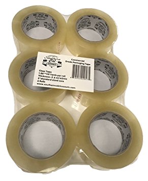XL - Commercial Grade Clear Packaging Shipping Tape 2.6mil 110 yards, 6 Rolls - 660 Yards Of Tape Per Package