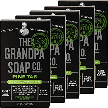 Grandpa's Pine Tar Soap Bath-Size 4.25 oz 5-Pack
