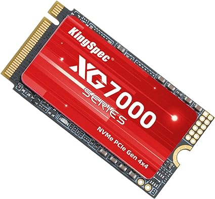 KingSpec 1TB PCIe 4.0 M.2 2242 SSD - Read Speed up to 7200MB/s, Internal NVMe SSD 3D NAND Flash, for Laptop & Desktop