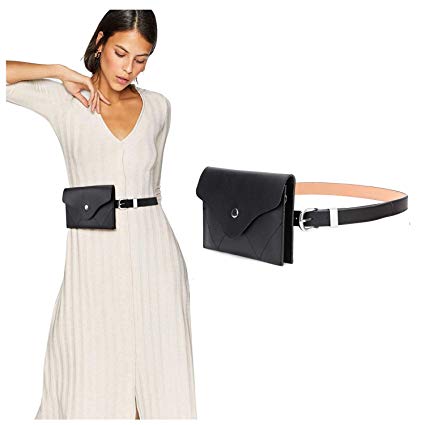 JASGOOD Womens Leather Belt Fanny Pack with Removable Belt Tassel Waist Pouch Fashion Belt Bags