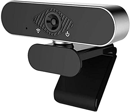 1080P Webcam with Microphone, HD PC Webcam Laptop Plug and Play USB Webcam Streaming Computer Web Camera with 110-Degree View Angle, Desktop Webcam for Video Calling Recording Conferencing, Silver