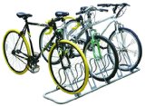 DecoBros 5 Bike Bicycle Floor Parking Adjustable Rack Storage Stand Silver