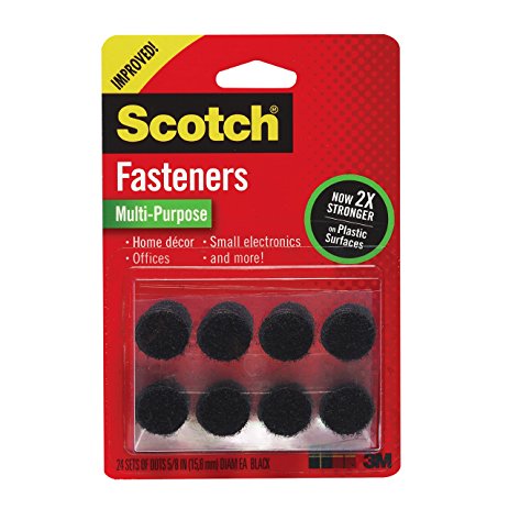 Scotch Multi-Purpose Fasteners, 5/8 Inch circles, Black (RF7061X)