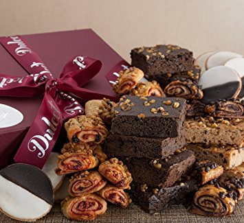 Dulcet Gourmet Food Gift Basket – Includes: Mini Black and Whites, Walnut Brownies, Blondies, Assorted Rugelach. Fresh and Tasty. Unique Gift Idea!