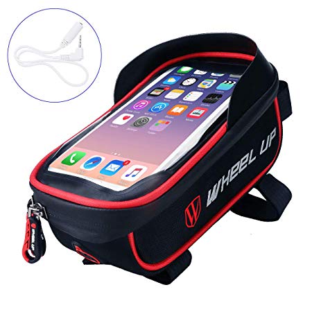 Color You Bike Front Frame Bag Cycling Top Tube Phone Bag Frame Pannier Mobile Bike Phone Bag Bicycle Bag with Waterproof Touch Screen, Cellphone Mount Below 6.0"