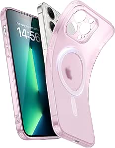 ESR for iPhone 13 Pro Max Case, Compatible with MagSafe, Military-Grade Protection, Resists Yellowing and Scratches, Magnetic Phone Case for iPhone 13 Pro Max, Zero Series, Frosted Pink