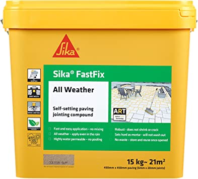 Sika FastFix All Weather Self-Setting Paving Jointing Compound, Buff, 15 kg - 21 sq m