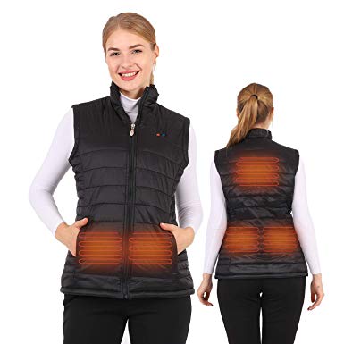 BIAL Heated Vests for Women Lightweight Electric Heating Winter Warmer Slim Fit Suit Coat with 7.4V Batteries Pack