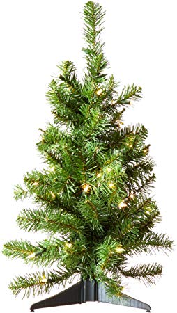 Special Happy Corp LTD Canadian Artificial Prelit Tabletop Christmas Tree, 2-Feet, Clear Lights