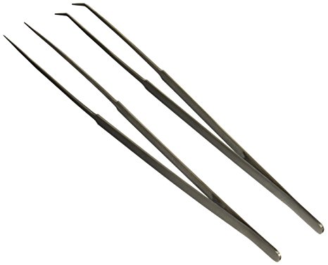 SE TW2-403  Stainless Steel Tweezer Set (2 Piece), 12"