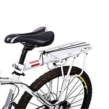 Enkrio Adjustable Bike Rear Cargo Rack Equipment Stand Footstock Bicycle Carrier Rack Bicycle Accessories Seat Post 110Lb Capacity