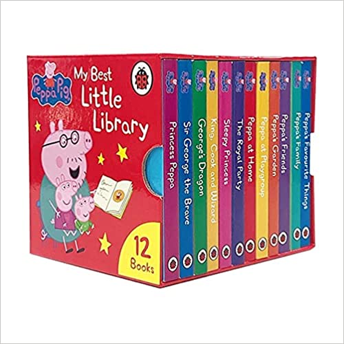 Peppa Pig My Best Little Library 12 Books Collection Box Set (Princess Peppa, Sir George the Brave, George’s Dragon, Sleepy Princess, The Royal Party, Peppa at Home,Peppa at Playgroup, Garden & More)