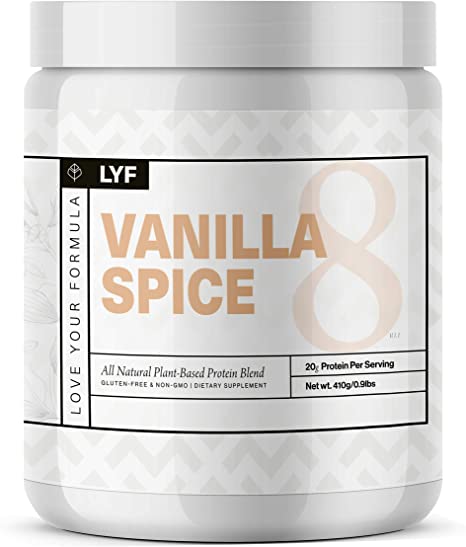 LYF Protein Powder, Vanilla Spice – Plant Based, Vegan, Keto, Paleo, Packed with Vitamins, Antioxidants, and Natural Anti-Inflammatory Ingredients, Non-GMO, Gluten-Free, 1 Pound Container.